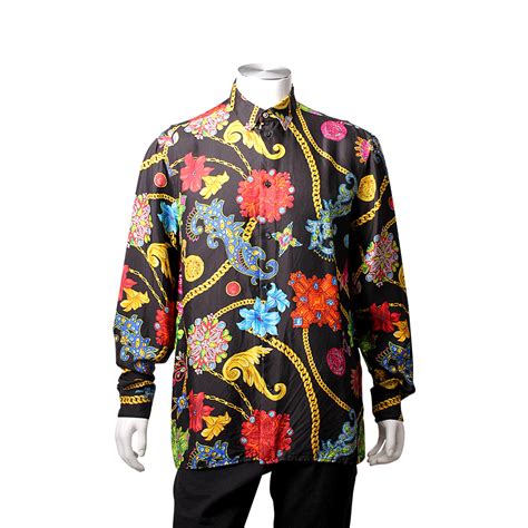 versace floral chain print shirt